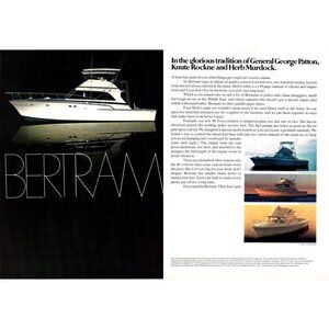 1971 Bertram 46 Sport Fisherman Yacht 2 Page Vintage Print Ad Nautical Wall Art